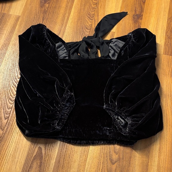 Free People Marie Velvet Open Back Top - Picture 2 of 6